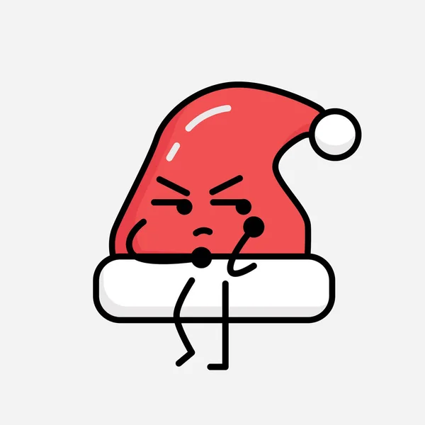 Illustration Von Cute Christmas Hat Vector Character — Stockvektor