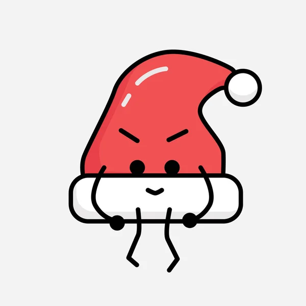 Illustration Von Cute Christmas Hat Vector Character — Stockvektor