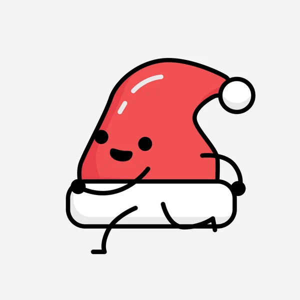 Illustration Von Cute Christmas Hat Vector Character — Stockvektor