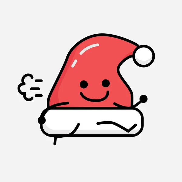 Illustration Von Cute Christmas Hat Vector Character — Stockvektor