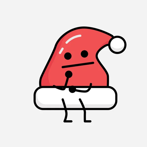 Εικονογράφηση Του Χαριτωμένο Χριστούγεννα Καπέλο Διάνυσμα Χαρακτήρα — Διανυσματικό Αρχείο