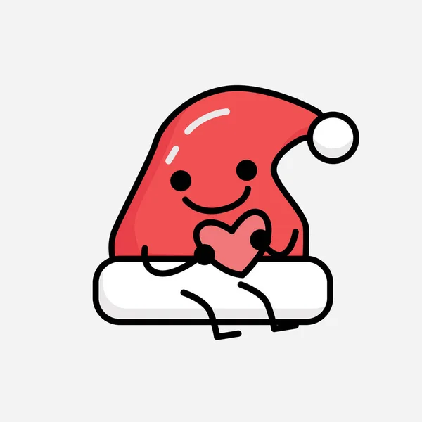 Illustration Von Cute Christmas Hat Vector Character — Stockvektor