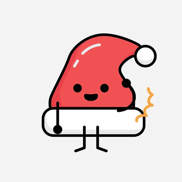 Illustration Von Cute Christmas Hat Vector Character — Stockvektor