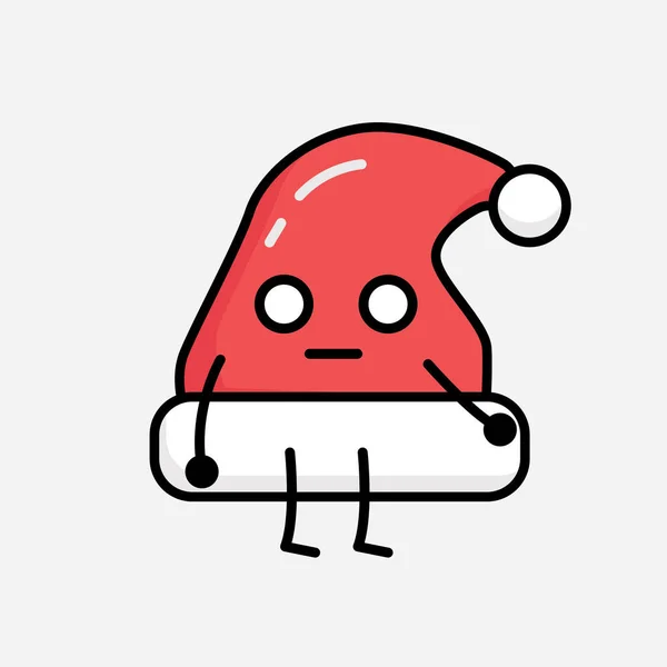 Illustration Cute Christmas Hat Vector Character — Stock Vector