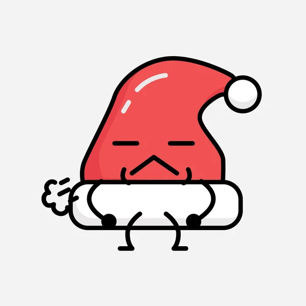 Illustration Cute Christmas Hat Vector Character — Stock Vector