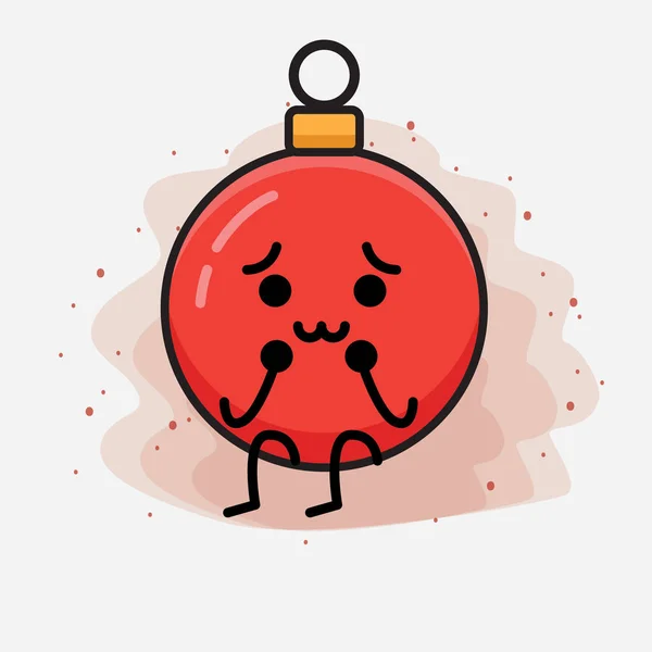 Weihnachtskugel Cute Vector Character Illustration — Stockvektor