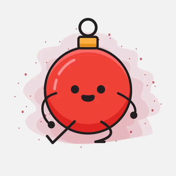 Weihnachtskugel Cute Vector Character Illustration — Stockvektor