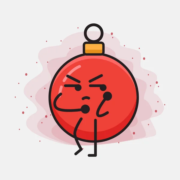 Navidad Bola Bola Lindo Vector Carácter Ilustración — Vector de stock