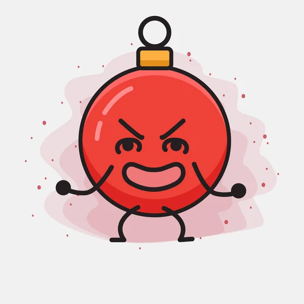 Weihnachtskugel Cute Vector Character Illustration — Stockvektor