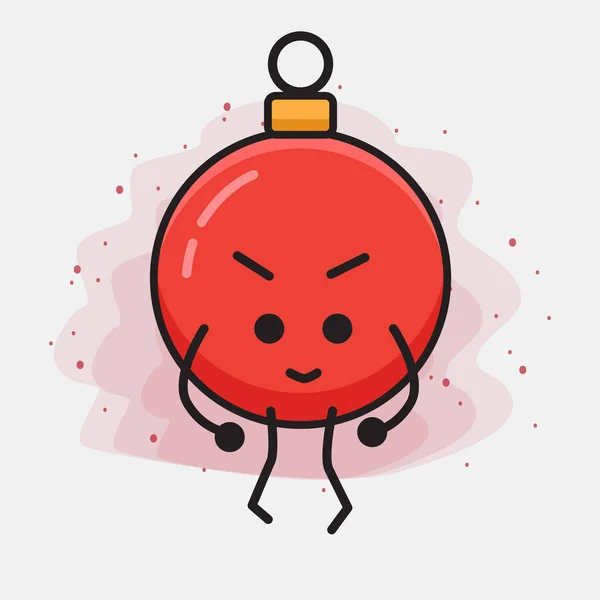 Weihnachtskugel Cute Vector Character Illustration — Stockvektor