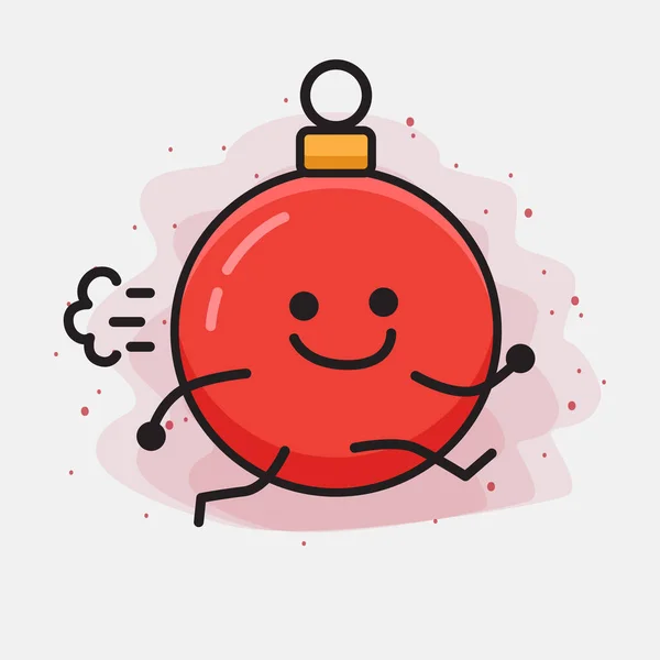 Χριστούγεννα Bauble Μπάλα Χαριτωμένο Διάνυσμα Εικονογράφηση Χαρακτήρα — Διανυσματικό Αρχείο