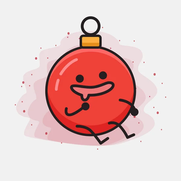 Natale Bauble Palla Carino Personaggio Vettoriale Illustrazione — Vettoriale Stock