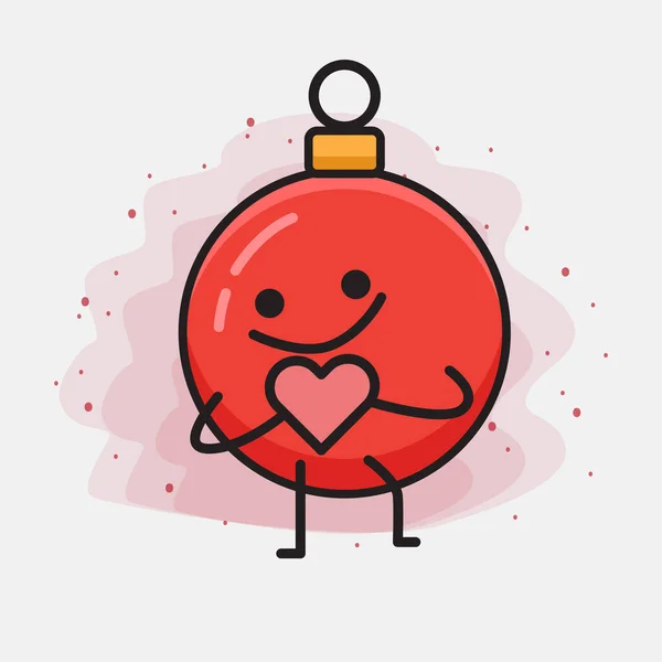 クリスマスバブルボールかわいいベクトルキャラクターイラスト — ストックベクタ