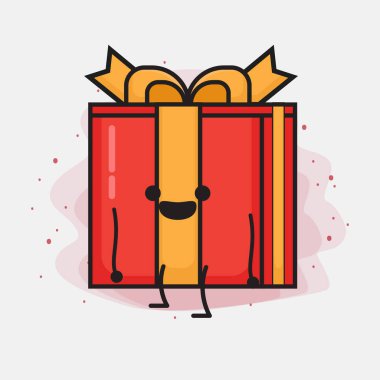 Noel Hediyesi Kutusu Şirin Vektör Çizimi