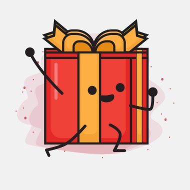 Noel Hediyesi Kutusu Şirin Vektör Çizimi