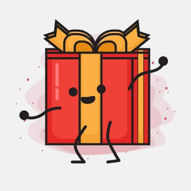 Noel Hediyesi Kutusu Şirin Vektör Çizimi