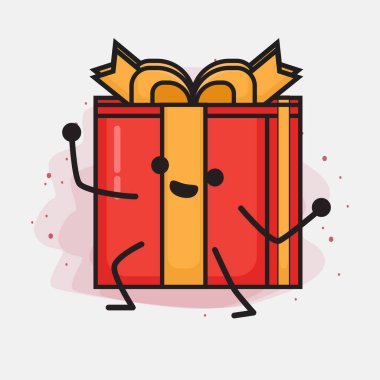 Noel Hediyesi Kutusu Şirin Vektör Çizimi