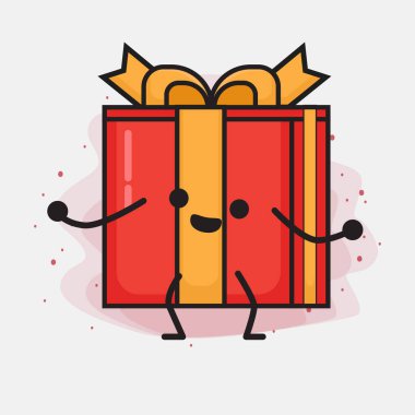 Noel Hediyesi Kutusu Şirin Vektör Çizimi