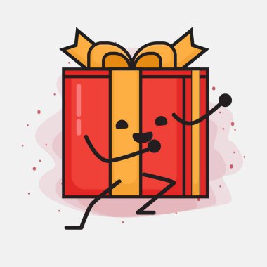 Noel Hediyesi Kutusu Şirin Vektör Çizimi