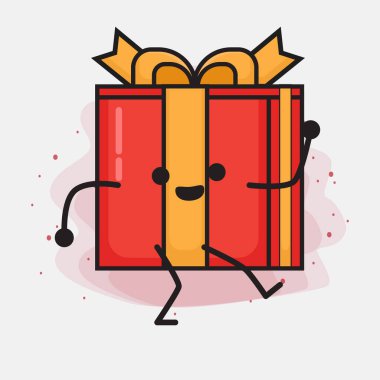 Noel Hediyesi Kutusu Şirin Vektör Çizimi