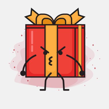 Noel Hediyesi Kutusu Şirin Vektör Çizimi