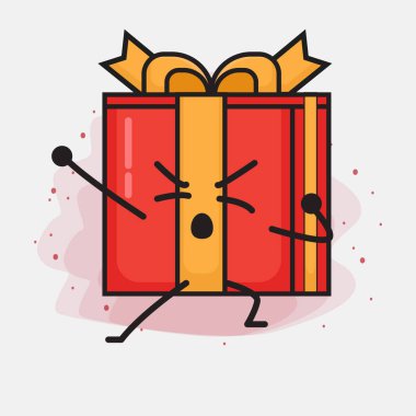 Noel Hediyesi Kutusu Şirin Vektör Çizimi