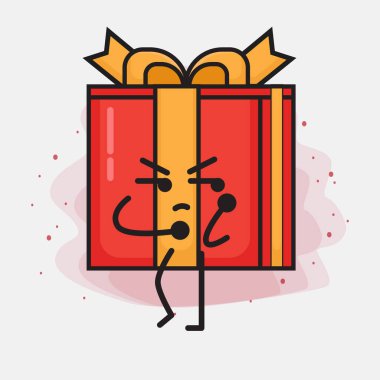 Noel Hediyesi Kutusu Şirin Vektör Çizimi