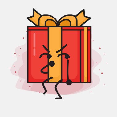 Noel Hediyesi Kutusu Şirin Vektör Çizimi