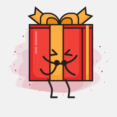 Noel Hediyesi Kutusu Şirin Vektör Çizimi