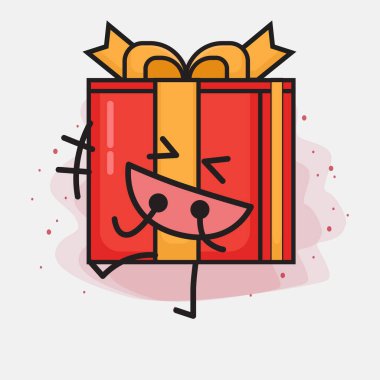 Noel Hediyesi Kutusu Şirin Vektör Çizimi