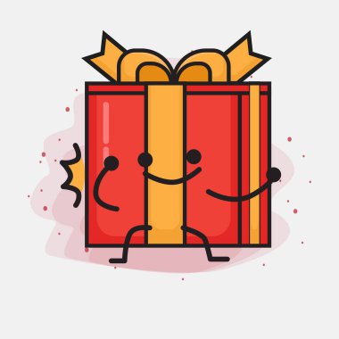 Noel Hediyesi Kutusu Şirin Vektör Çizimi
