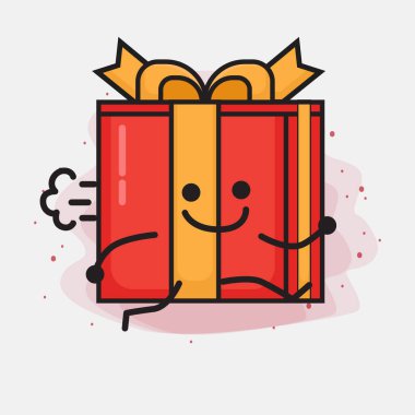 Noel Hediyesi Kutusu Şirin Vektör Çizimi