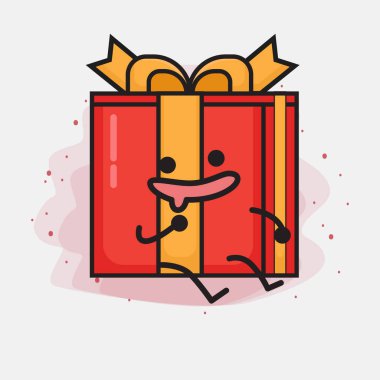 Noel Hediyesi Kutusu Şirin Vektör Çizimi