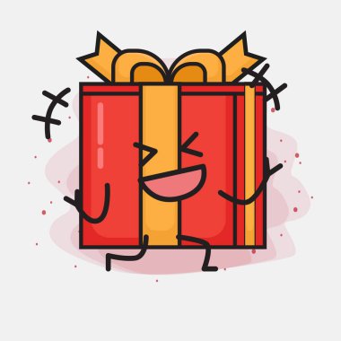 Noel Hediyesi Kutusu Şirin Vektör Çizimi