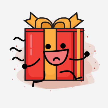 Noel Hediyesi Kutusu Şirin Vektör Çizimi