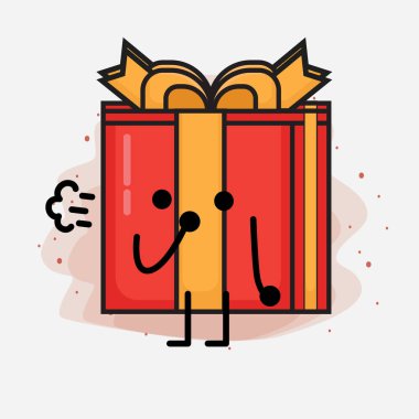 Noel Hediyesi Kutusu Şirin Vektör Çizimi