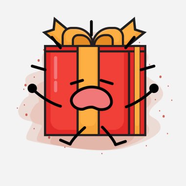 Noel Hediyesi Kutusu Şirin Vektör Çizimi