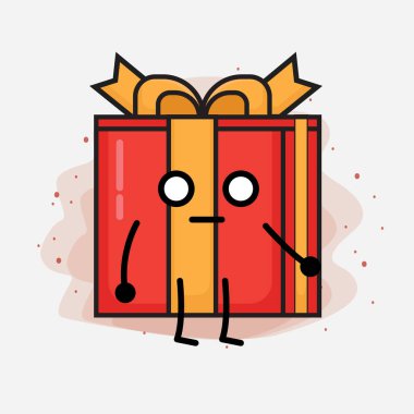 Noel Hediyesi Kutusu Şirin Vektör Çizimi