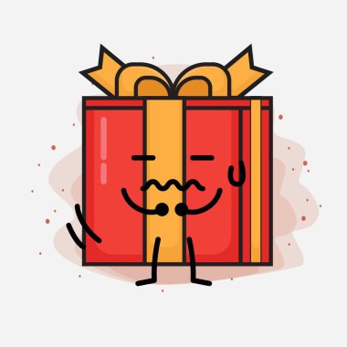 Noel Hediyesi Kutusu Şirin Vektör Çizimi