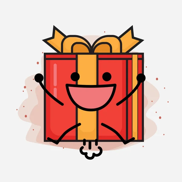Симпатичный Векторный Персонаж Рождественского Подарка — стоковый вектор