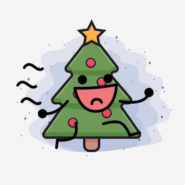 Noel Ağacı Şirin Simge Çizimi — Stok Vektör