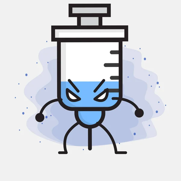 Cute Medical Syringe Vector Icon Illustration — Stock Vector