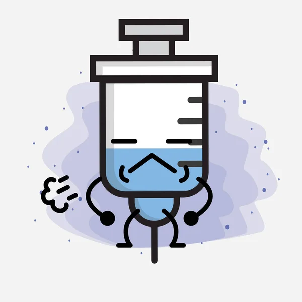 Cute Medical Syringe Vector Icon Illustration — Stock Vector