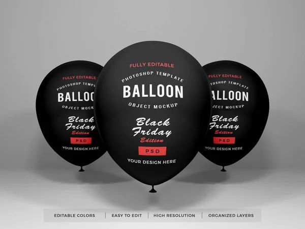 Realistická Šablona Pro Přehrávání Balónů — Stock fotografie