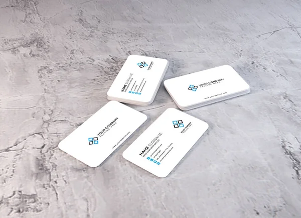 Realistic Business Card Mockup Scene Template — Stock Photo, Image