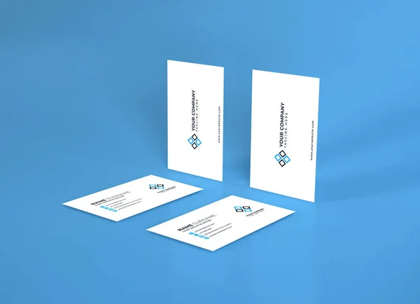 Realistic Business Card Mockup Scene Template — Stock Photo, Image