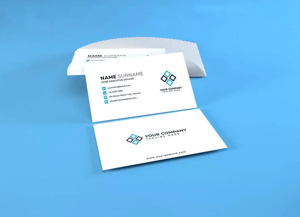 Realisztikus Business Card Mockup Scene Template — Stock Fotó