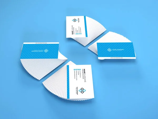 Realistic Business Card Mockup Scene Template — Stock Photo, Image