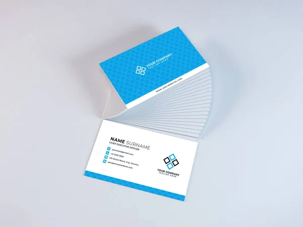 Realisztikus Business Card Mockup Scene Template — Stock Fotó