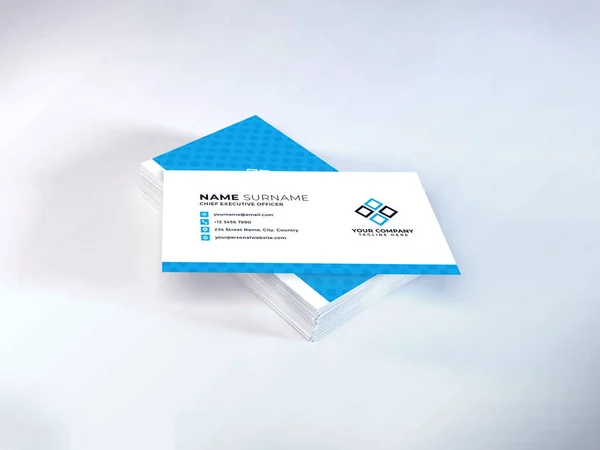 Realistic Business Card Mockup Scene Template — Stock Photo, Image